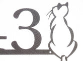 Custom Cat Metal House Number Silver Vein Laser Cut Steel Address Sign Custom Sign Metal Decorations